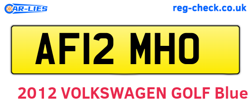 AF12MHO are the vehicle registration plates.
