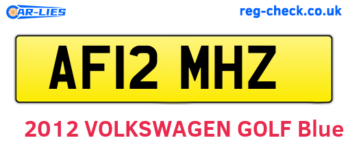 AF12MHZ are the vehicle registration plates.