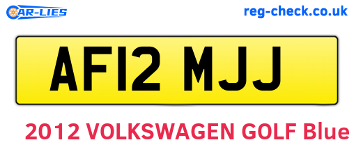 AF12MJJ are the vehicle registration plates.