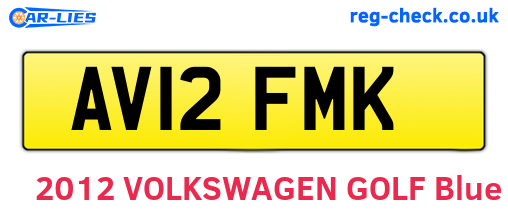 AV12FMK are the vehicle registration plates.