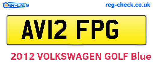 AV12FPG are the vehicle registration plates.