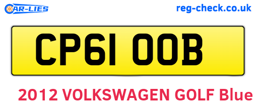 CP61OOB are the vehicle registration plates.