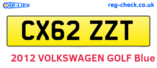 CX62ZZT are the vehicle registration plates.