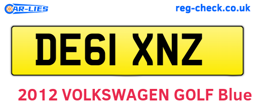 DE61XNZ are the vehicle registration plates.