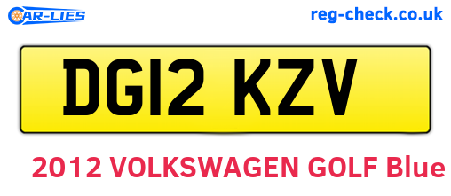 DG12KZV are the vehicle registration plates.