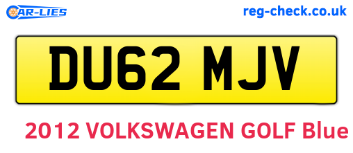 DU62MJV are the vehicle registration plates.