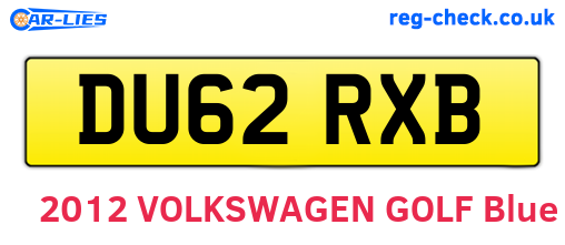 DU62RXB are the vehicle registration plates.