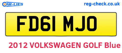 FD61MJO are the vehicle registration plates.