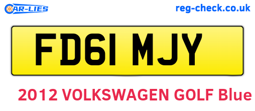 FD61MJY are the vehicle registration plates.