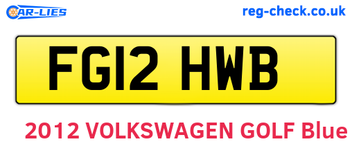 FG12HWB are the vehicle registration plates.