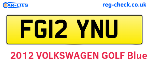 FG12YNU are the vehicle registration plates.