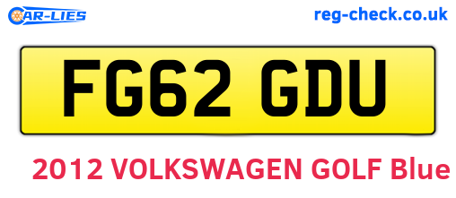 FG62GDU are the vehicle registration plates.