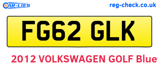 FG62GLK are the vehicle registration plates.