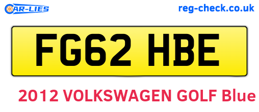 FG62HBE are the vehicle registration plates.