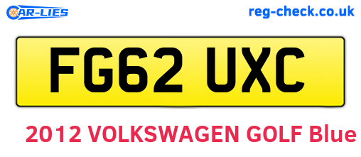 FG62UXC are the vehicle registration plates.