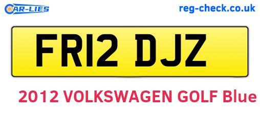 FR12DJZ are the vehicle registration plates.