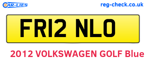 FR12NLO are the vehicle registration plates.
