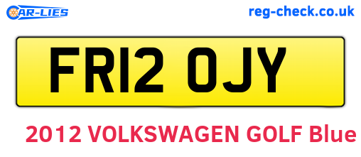 FR12OJY are the vehicle registration plates.