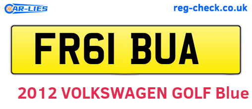 FR61BUA are the vehicle registration plates.