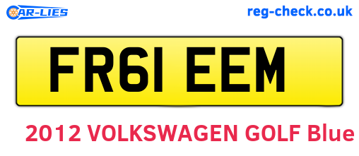 FR61EEM are the vehicle registration plates.