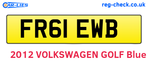 FR61EWB are the vehicle registration plates.