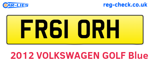FR61ORH are the vehicle registration plates.
