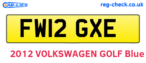 FW12GXE are the vehicle registration plates.