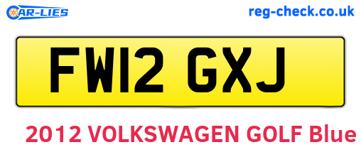 FW12GXJ are the vehicle registration plates.