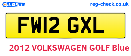 FW12GXL are the vehicle registration plates.