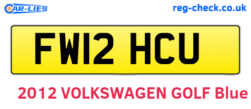 FW12HCU are the vehicle registration plates.
