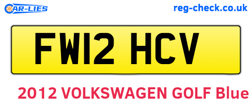 FW12HCV are the vehicle registration plates.