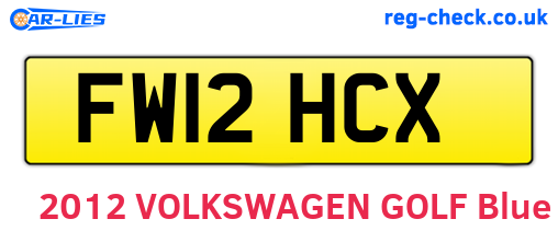 FW12HCX are the vehicle registration plates.