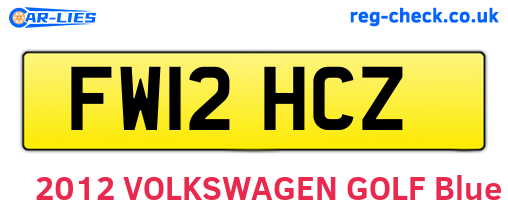 FW12HCZ are the vehicle registration plates.