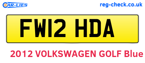 FW12HDA are the vehicle registration plates.
