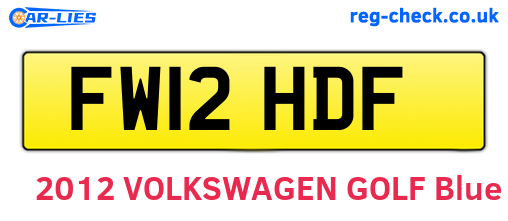 FW12HDF are the vehicle registration plates.
