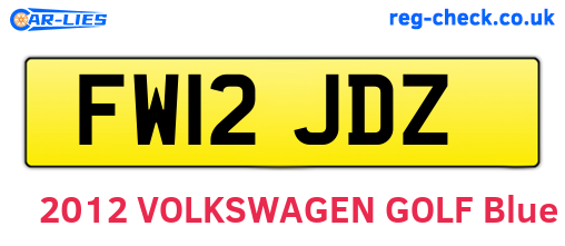 FW12JDZ are the vehicle registration plates.