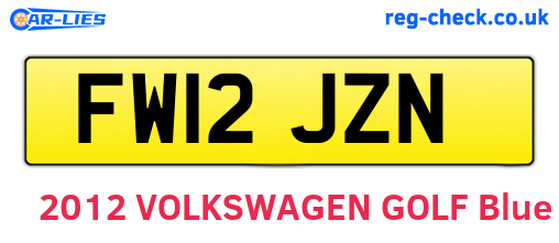 FW12JZN are the vehicle registration plates.