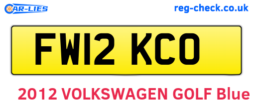 FW12KCO are the vehicle registration plates.