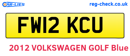 FW12KCU are the vehicle registration plates.