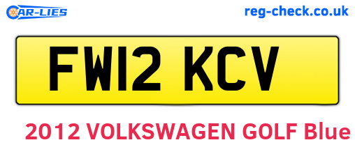 FW12KCV are the vehicle registration plates.