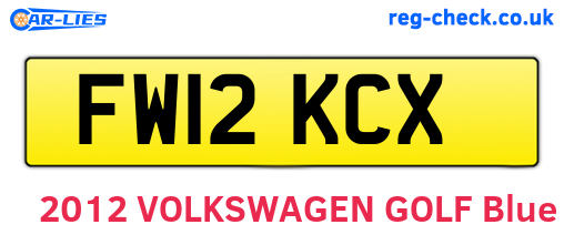 FW12KCX are the vehicle registration plates.