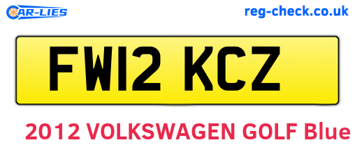 FW12KCZ are the vehicle registration plates.