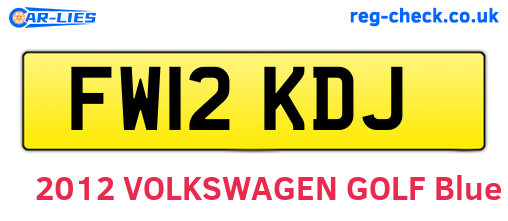 FW12KDJ are the vehicle registration plates.