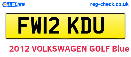 FW12KDU are the vehicle registration plates.