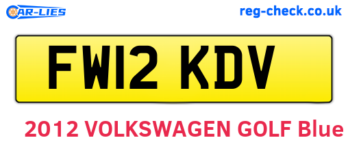FW12KDV are the vehicle registration plates.