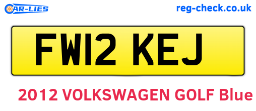 FW12KEJ are the vehicle registration plates.