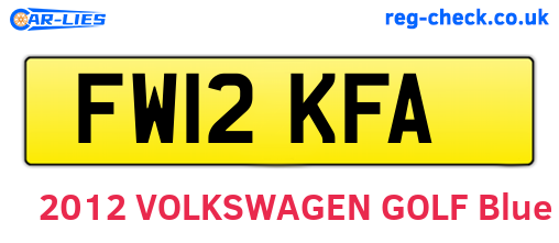 FW12KFA are the vehicle registration plates.