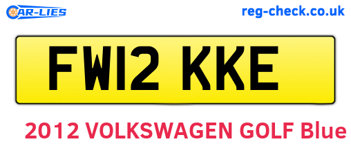 FW12KKE are the vehicle registration plates.