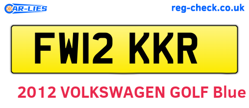FW12KKR are the vehicle registration plates.
