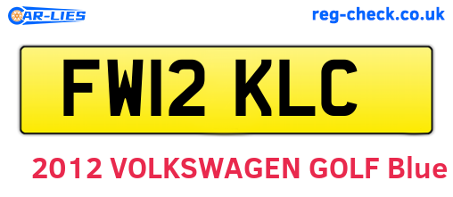 FW12KLC are the vehicle registration plates.